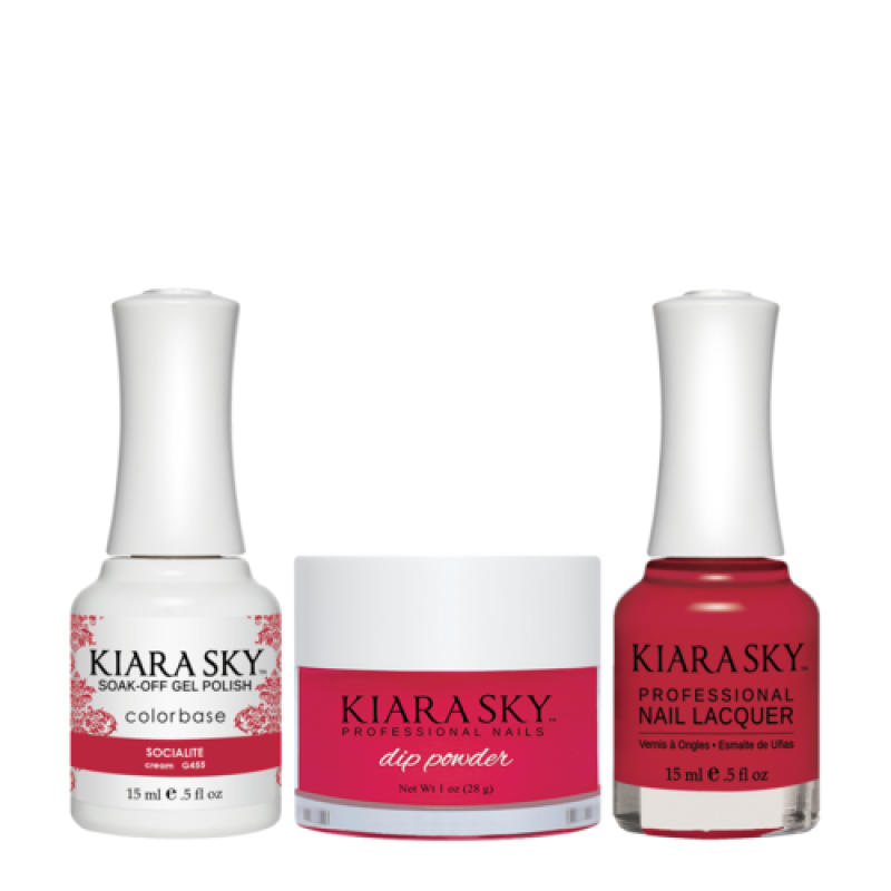 KIARA SKY 3in1 (Dipping Powder + Gel Polish + Nail Lacquer) - DGL 455, Socilite